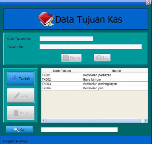 Gambar 10. User interface halaman transaksi penerimaan kas   