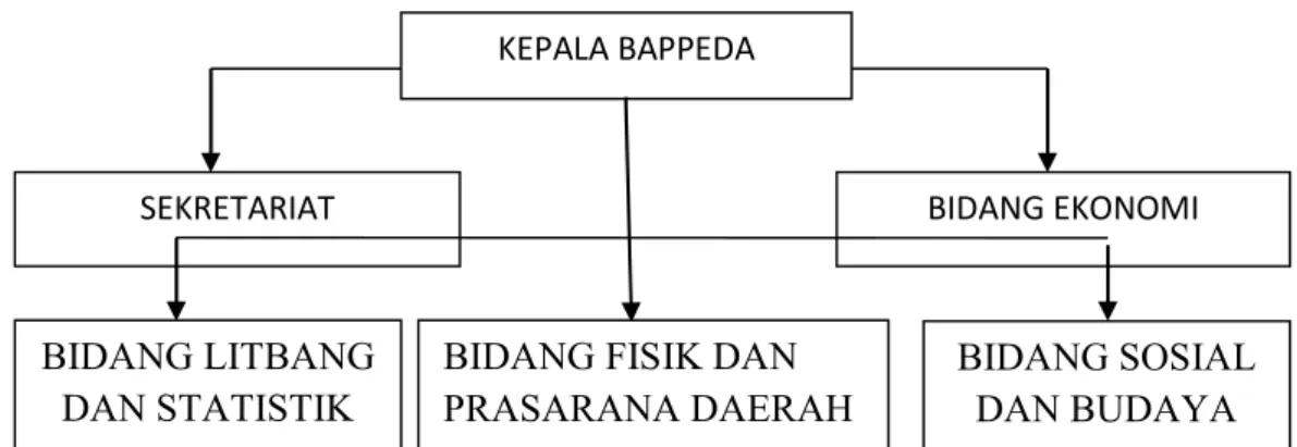 Gambar 4.1. Struktur organisasi BAPPEDA Kabupaten Takalar. 