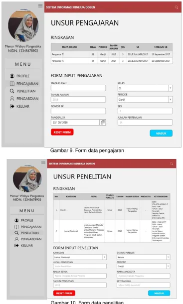 Gambar 10. Form data penelitian 
