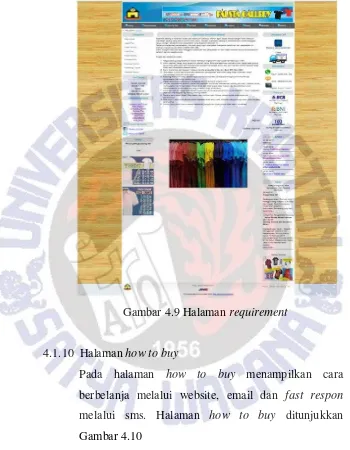 Gambar 4.9 Halaman requirement 