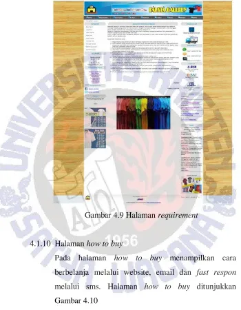 Gambar 4.9 Halaman requirement 