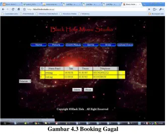 Gambar 4.2 Booking Sukses  