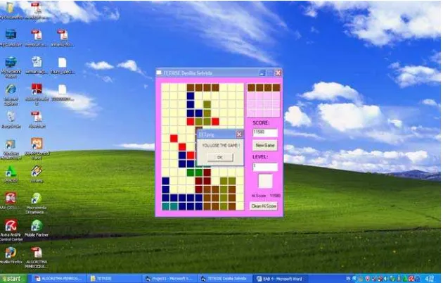 Gambar 4.2. Tampilan aplikasi Game Tetris   