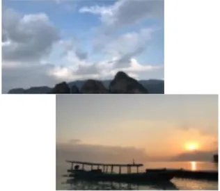 Gambar 3. Pulau Wayang dan Pantai Balak  saat senja 