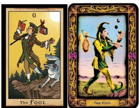 Gambar 7 dan 8  The fool-pada kartu tarot 