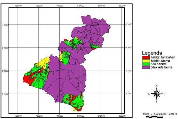 Gambar 6 Peta habitat fauna di kabupaten Garut