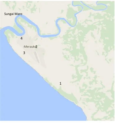 Gambar 1.  Lokasi Pengambilan Sampel   (Sumber: Google Map 23 Nopember 2015) 
