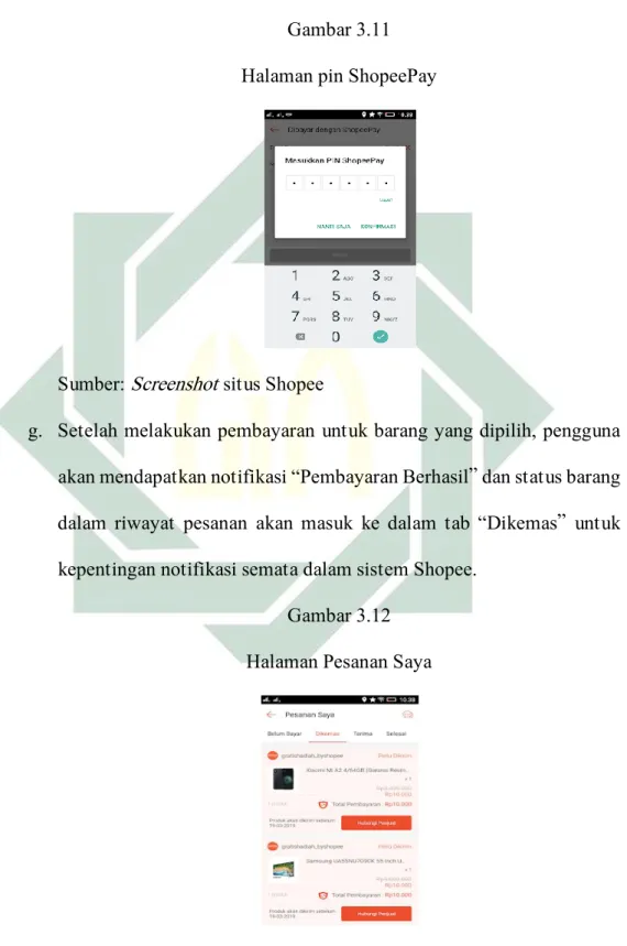 Gambar 3.11  Halaman pin ShopeePay 