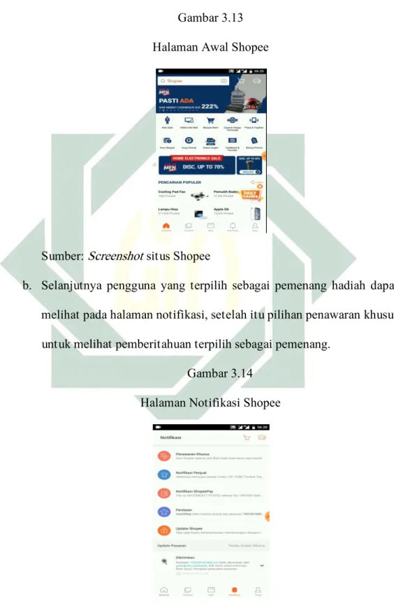 Gambar 3.13  Halaman Awal Shopee 