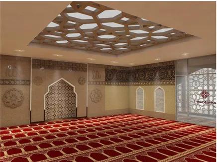 Gambar 15. Penggunaan tone merah pada area masjid   Sumber: Dokumentasi Penulis, 2019 