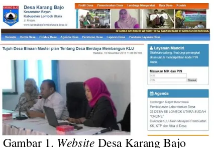 Gambar 1. Website Desa Karang Bajo 