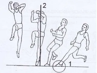 Gambar 3. Gerak teknik tolakan (Sumber: IAAF Level I, 2000: 110) 