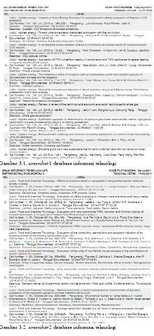 Gambar 3.1. screenshot-1 database informasi teknologi 
