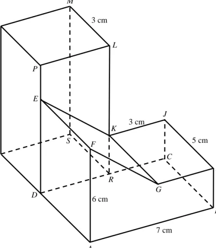 Diagram 10 shows a solid right prism with rectangular base ABCD and a solid cuboid on a horizontal plane