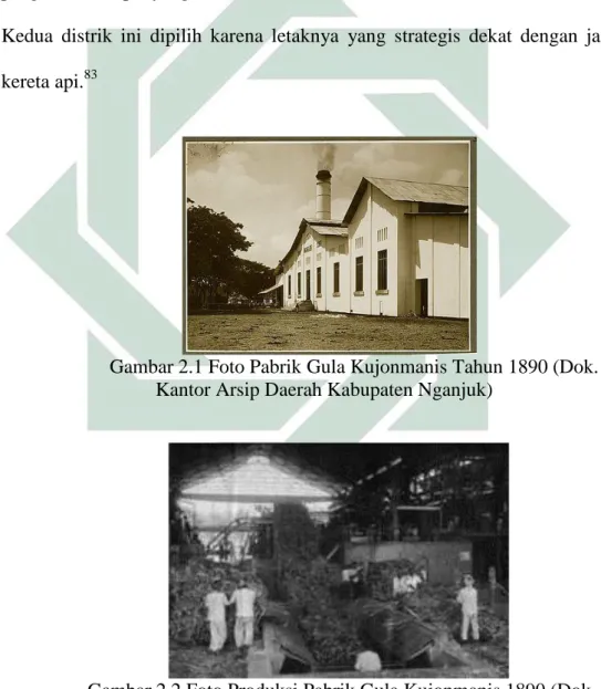 Gambar 2.1 Foto Pabrik Gula Kujonmanis Tahun 1890 (Dok.  Kantor Arsip Daerah Kabupaten Nganjuk) 