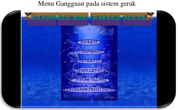 Gambar 4.9 Menu Gangguan pada sistem gerak 