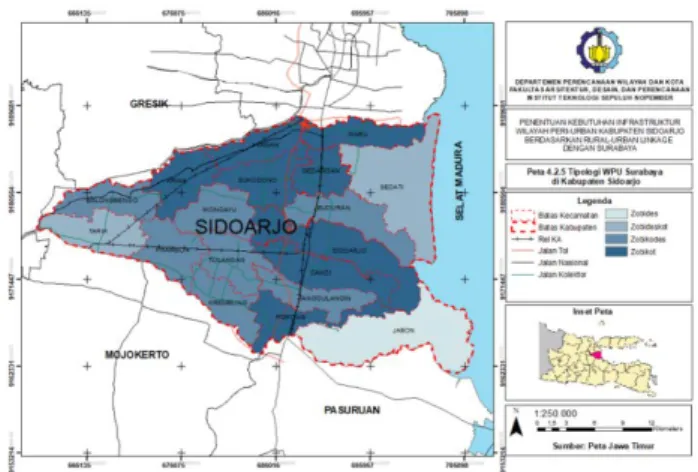 Gambar 1. Tipologi Wilayah Peri Urban Kabupaten Sidoarjo 