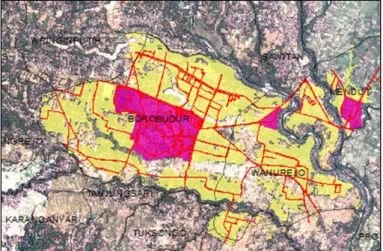 Gambar 1. Pola pemanfaatan ruang di KSN Borobudur (Desa Borobudur dan Desa Wanurejo) 