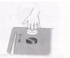 Gambar 2.5 a. Sebuah Keping Hoki Es diberikan Kecepatan Awal pada Permukaan Meja Datar 