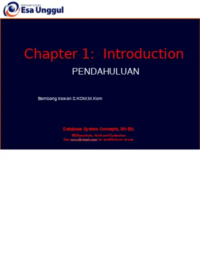 Chapter 1: Introduction - Perancangan Basis Data Pertemuan 1