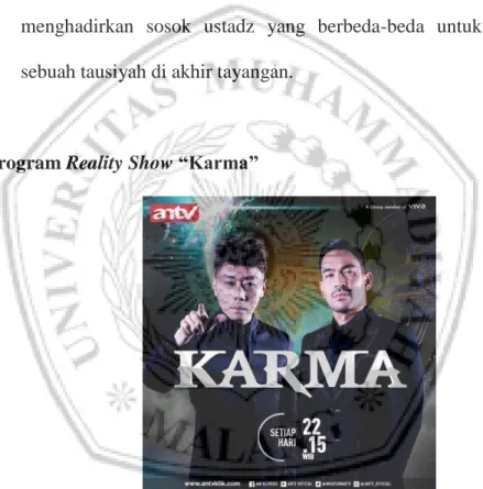 Gambar 4.2 Poster program reality show “Karma” 
