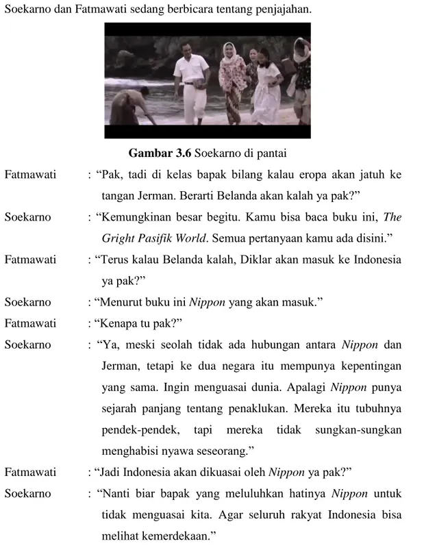 Gambar 3.6 Soekarno di pantai 