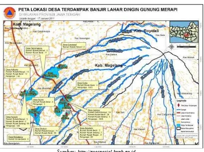 Gambar 1.1. Peta Lahar Dingin Gunung Merapi 