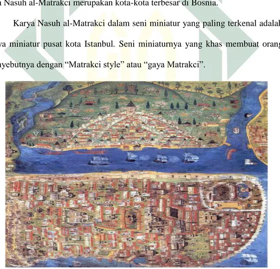 Gambar 3.1. Miniatur kota Istanbul karya Nasuh al-Matrakci. 57