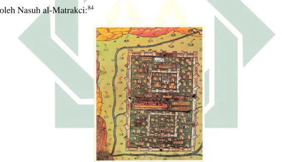 Gambar 4.3 Miniatur kota Sivas karya Nasuh al-Matrakci. 
