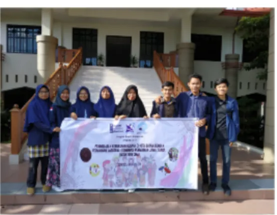 Gambar 1. Relawan permainan tradisional Margalah, Cing ciripit, Lulu Cina Buta, Gasing dan Yoyo 
