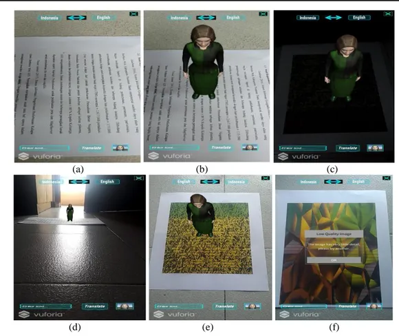 Gambar 5 (a) adalah gambar sebelum animasi 3D ditampilkan dan gambar 5 (b) adalah gambar  ketika  animasi  3D  muncul  sesudah  pengguna  menekan  tombol  animasi