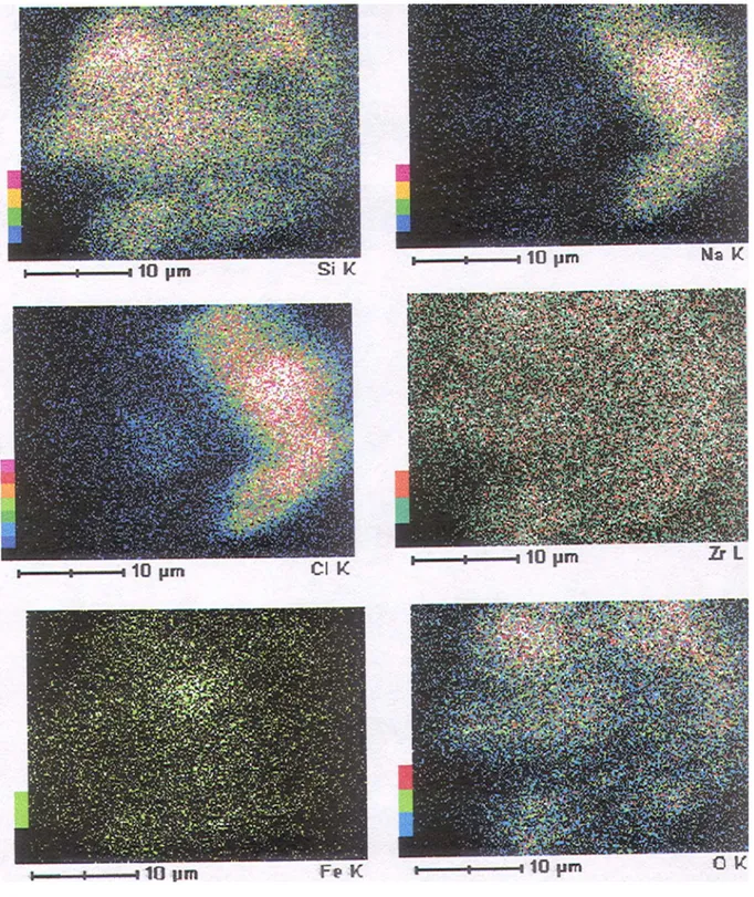 Gambar 10. Kehadiran unsur-unsur di JTM06-9 hasil x-ray mapping