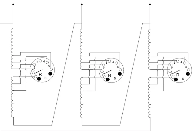 Gambar 3.3  Penyusunan posisi tap changer tanpa beban yang terhubung  