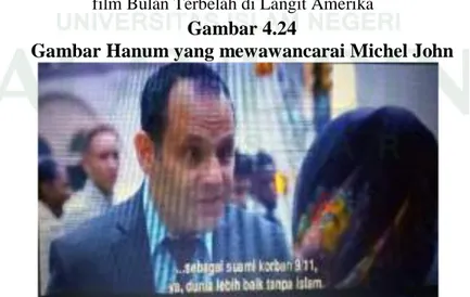 Gambar Hanum yang mewawancarai Michel John 