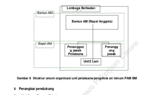 Gambar 6  Struktur umum organisasi unit pelaksana/pengelola air minum PAM BM 