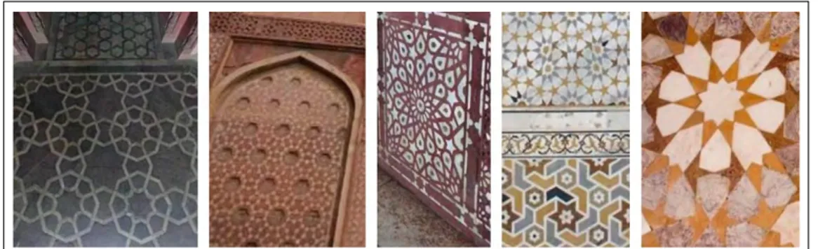 Gambar 2.2.8 dari kiri: Humayun Tomb di Delhi; Red Fort di Agra; Friday Mosque of Fatehpur-