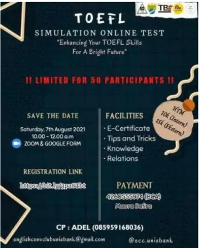 Gambar 1. Pamflet TOEFL Simulation Online Test 