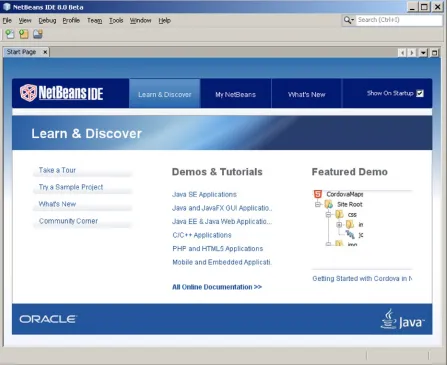 Figure 2-8. The NetBeans IDE with the startup page