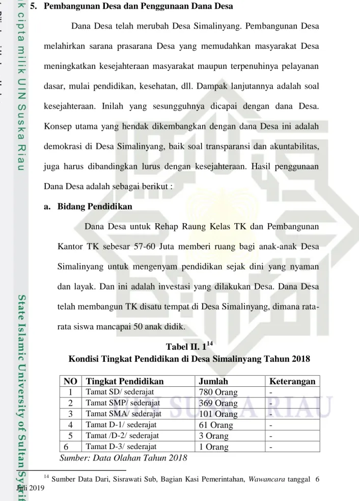 Tabel II. 1 14