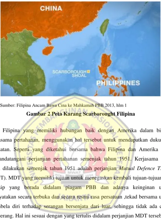 Gambar 2 Peta Karang Scarborought Filipina 
