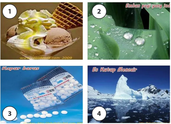 Gambar 1. Membuat es krim, kapur barus adalah contoh pemanfaatan perubahan wujud dalam kehidupan sehari-hari.