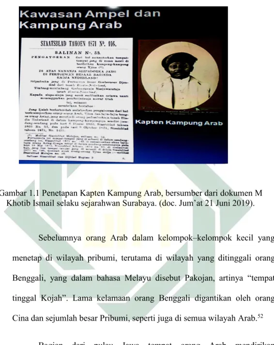 Gambar 1.1 Penetapan Kapten Kampung Arab, bersumber dari dokumen M Khotib Ismail selaku sejarahwan Surabaya