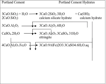 Gambar 2.1 Reaksi Hidrasi Portland Cement 