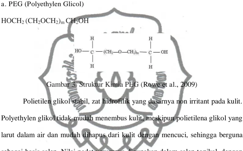 Gambar 3. Struktur Kimia PEG (Rowe et al., 2009) 