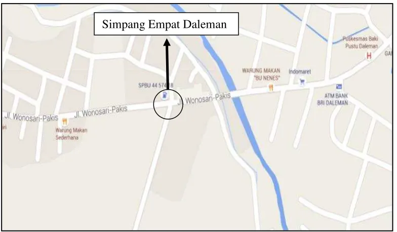 Gambar 1.1. Lokasi Simpang Empat Daleman, Kabupaten Klaten 