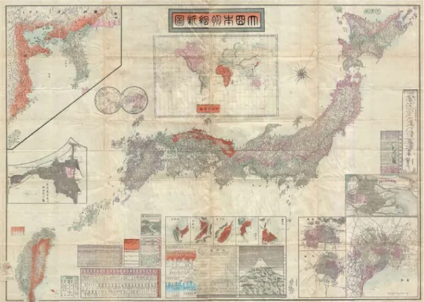 Figure 1.   Japanese map of the Meiji Japan Empire in 1895   (From Wikipedia Commons) 1