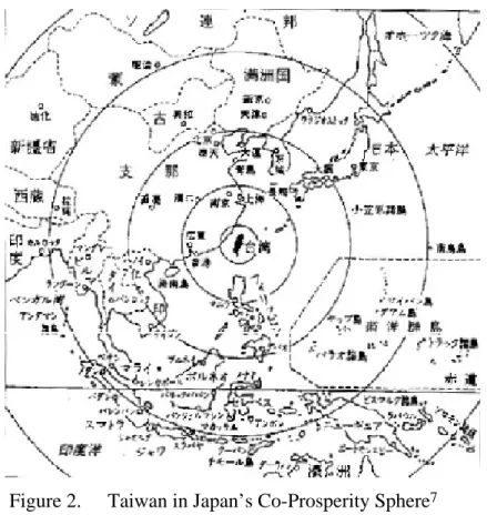 Figure 2.   Taiwan in Japan’s Co-Prosperity Sphere 7