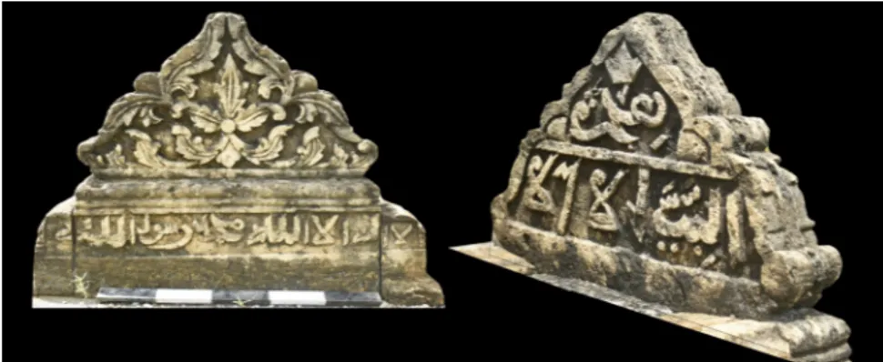 Gambar 6. Bagain luar (kiri) dan bagian dalam (kanan) pada gunungan jirat sisi utara  makam 4 (Sumber: Balai Arkeologi Sulawesi Selatan 2016)
