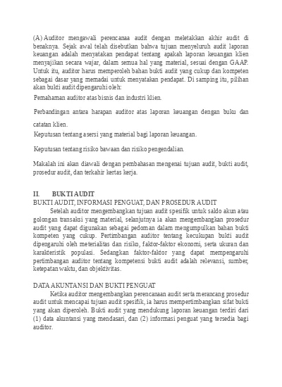 BAB4(A. Pengertian, Tipe Bukti Audit, Dan Prosedur Audit B.pengertian ...