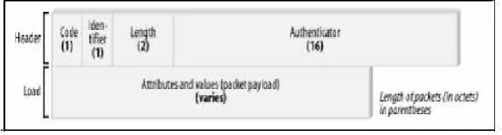 Gambar 3.1 Struktur Paket Data RADIUS 